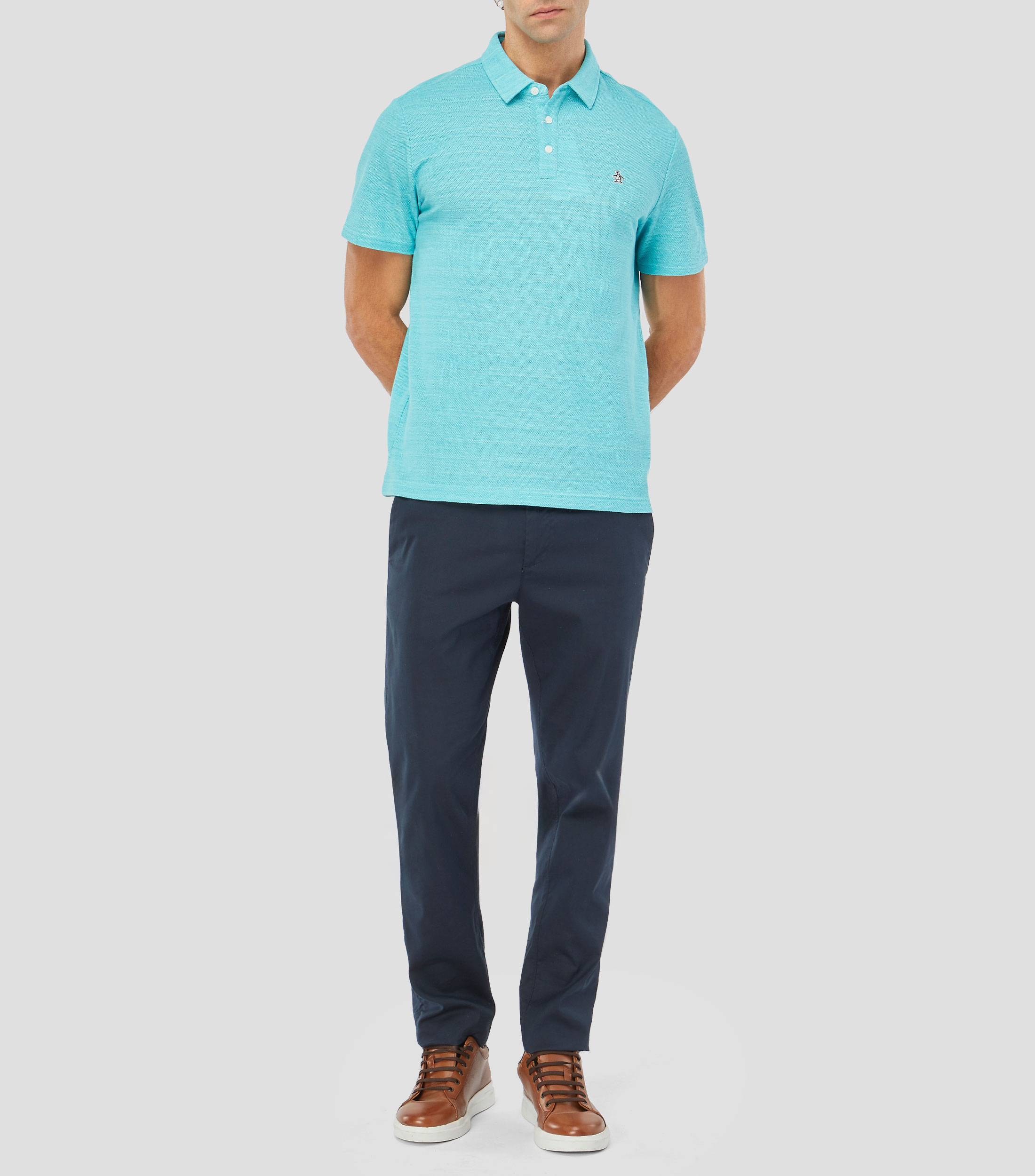 Playera tipo polo manga corta lisa Hombre